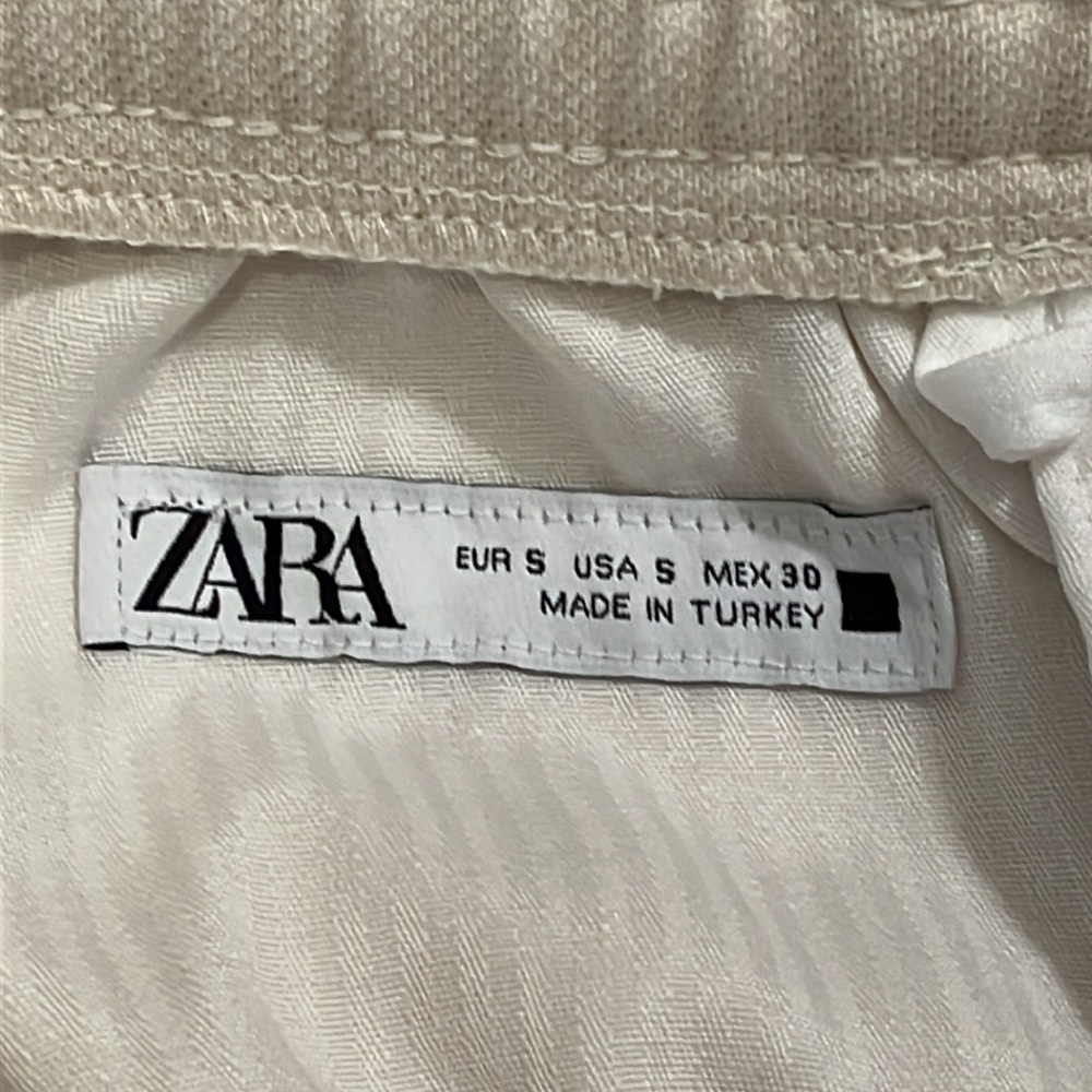 Zara Cream Drawstring Track Pants - Picture 4 of 10